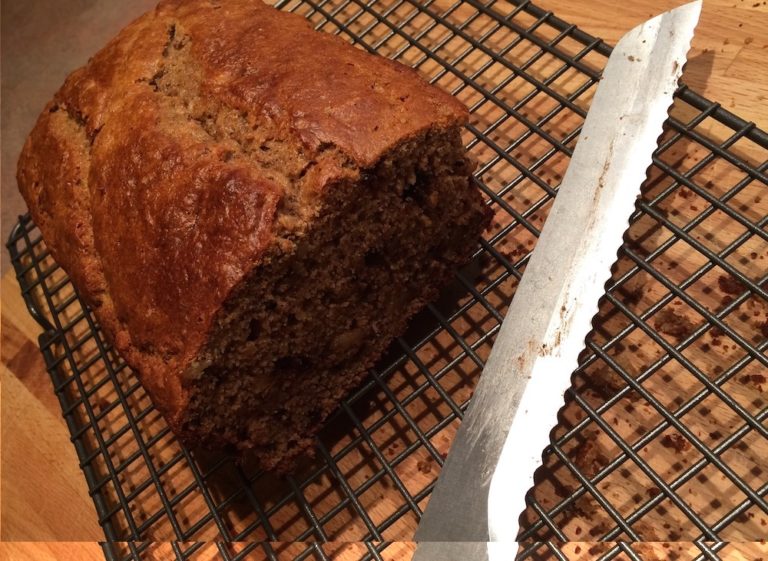 banana bread with walnuts and mini-chocolate-chips