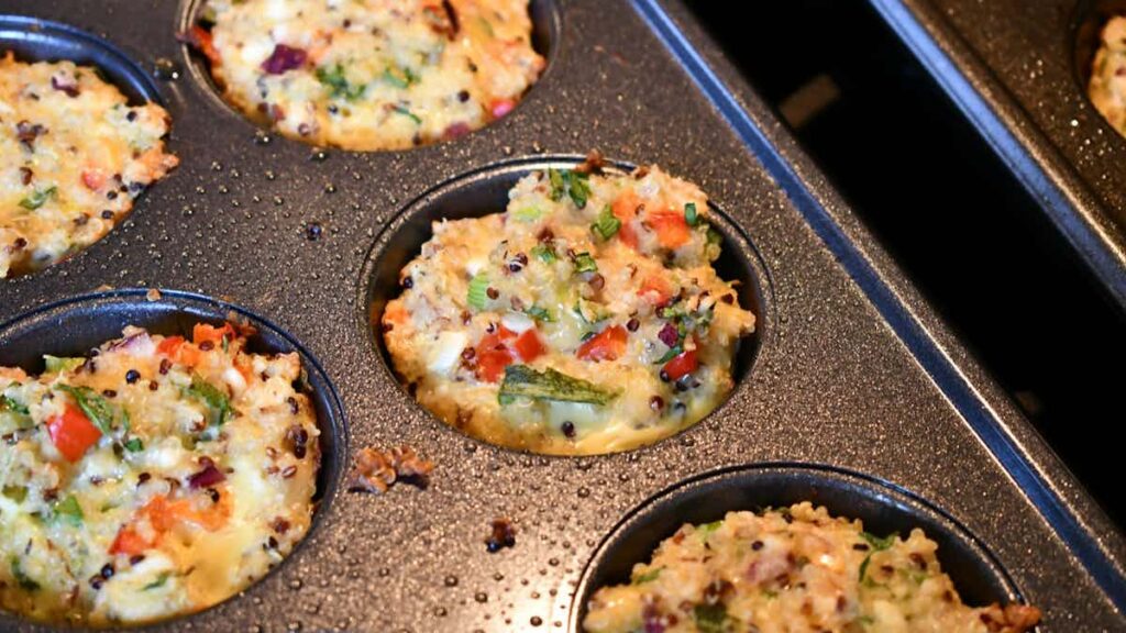 a pan of quinoa muffins